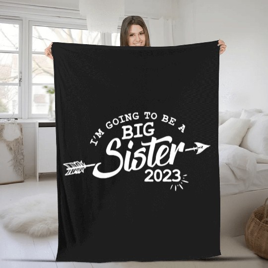 Going to be a Big sister 2023 pregnancy baby girls Fleece Blankets