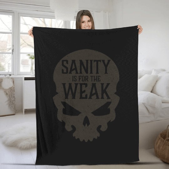 Demon Skull Sanity is for the Weak Fleece Blankets