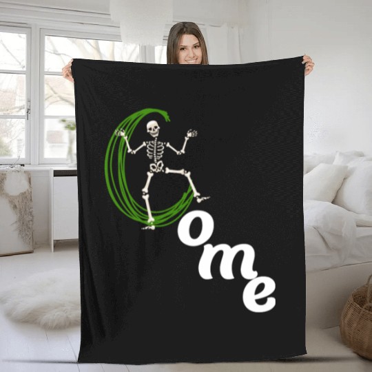 The horror skeleton Fleece Blankets