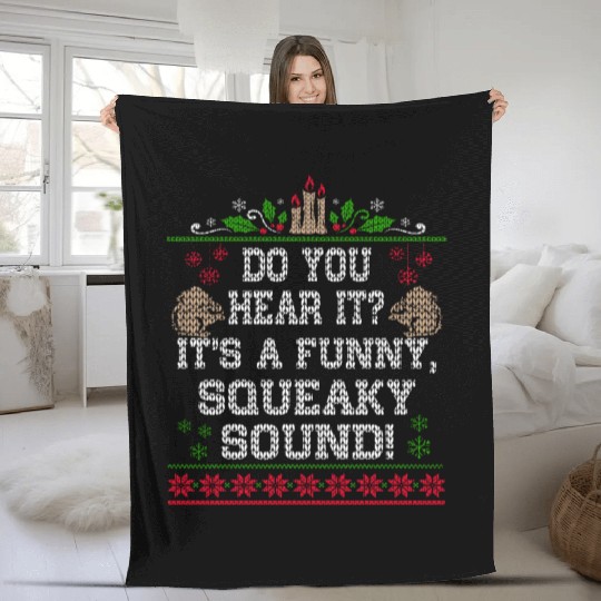 It s A Funny Squeaky Sound Christmas Squirrel Fleece Blankets