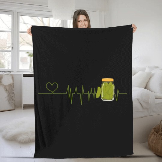 Pickle Lover Heartbeat for Pickles lover Fleece Blankets