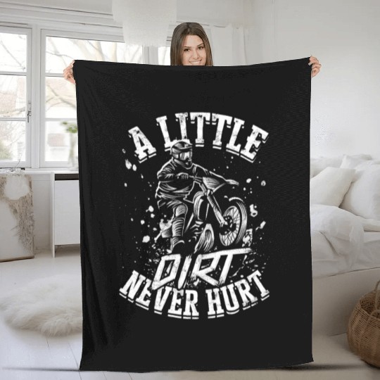 A little dirt never hurt - dirt bike Fleece Blankets