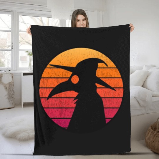 The Plague Doctor Costume Kids Retro Sun Plague Fleece Blankets