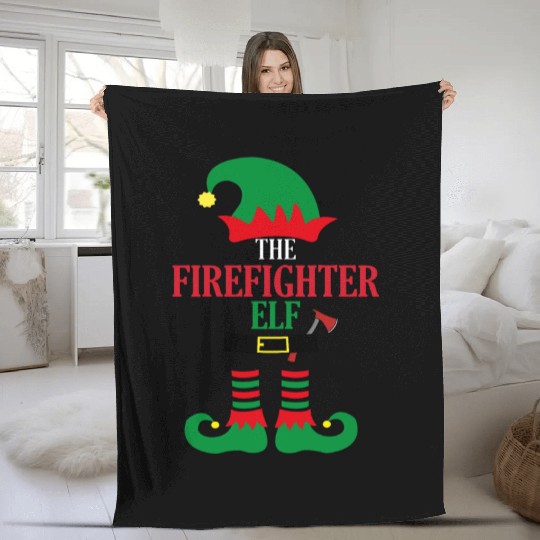 the firefighter elf with axe Fleece Blankets