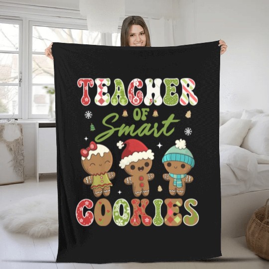 Teacher Smart Cookies Christmas Fleece Blankets