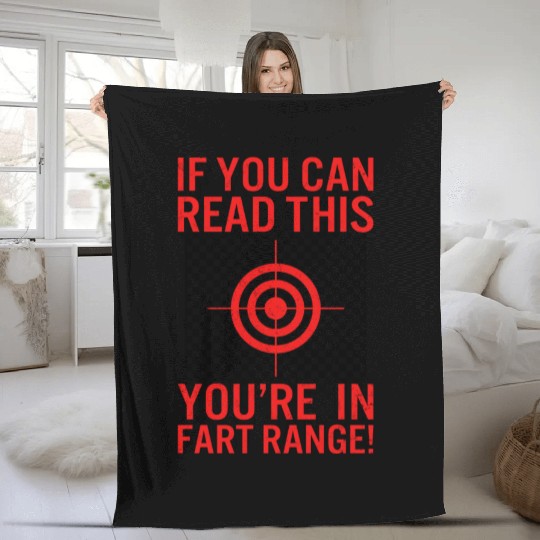 Halloween Fleece Blankets, You're In Fart Range Bullseye