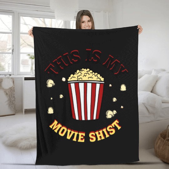 I'm Just Here For The Popcorn Cinama Movie Theater Fleece Blankets