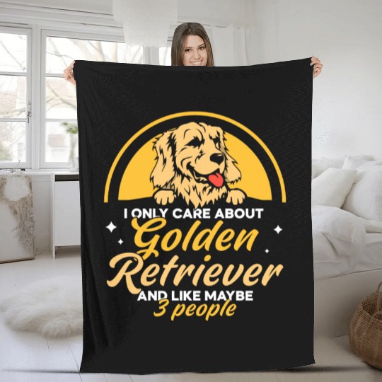 Golden retriever and like maybe 3 people Fleece Blankets