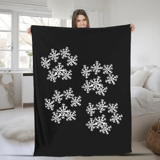 Snowflake Paw Prints Fleece Blankets