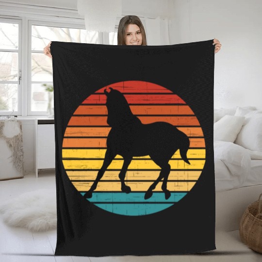 Vintage Horse Fleece Blankets