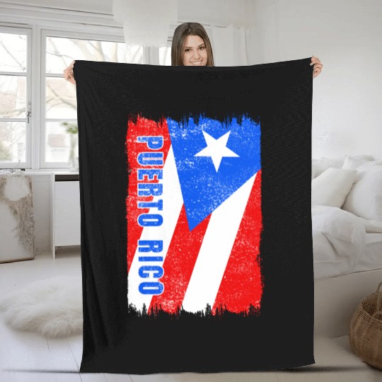 Puerto Rico flag Fleece Blankets