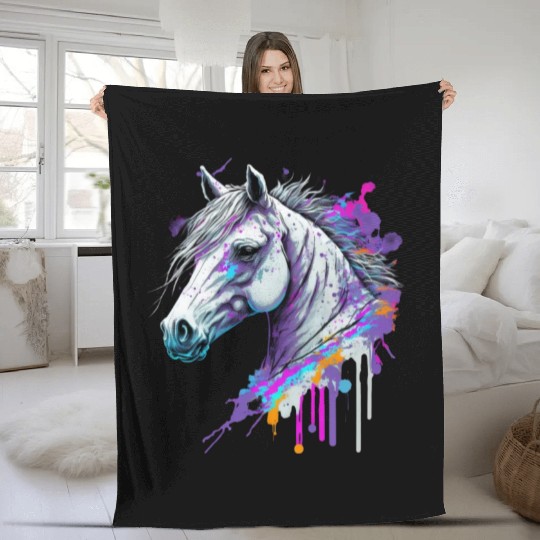 horse, Horse lover, abstract Fleece Blankets