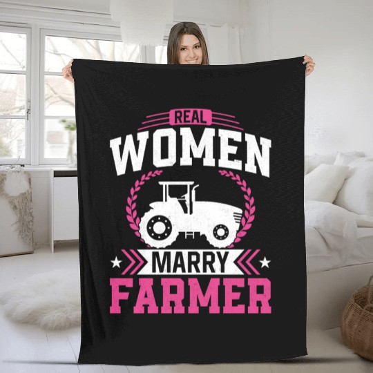 Farming Farmer Husband Wife Fleece Blankets