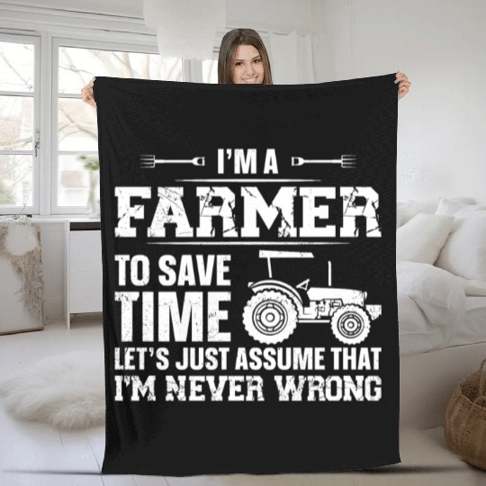 Farming Farmer Vintage Tractor I'm Fleece Blankets