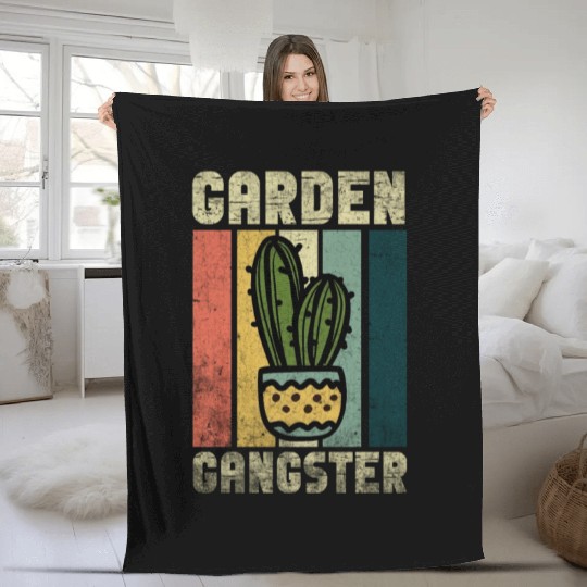 Garden Gangster Flower Enthusiast Fleece Blankets