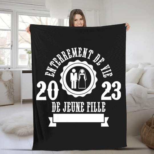 Funny Wedding bride bachelorette party 2023 Fleece Blankets