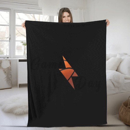 Game Day Basketball Lightning Bolt Fleece Blankets
