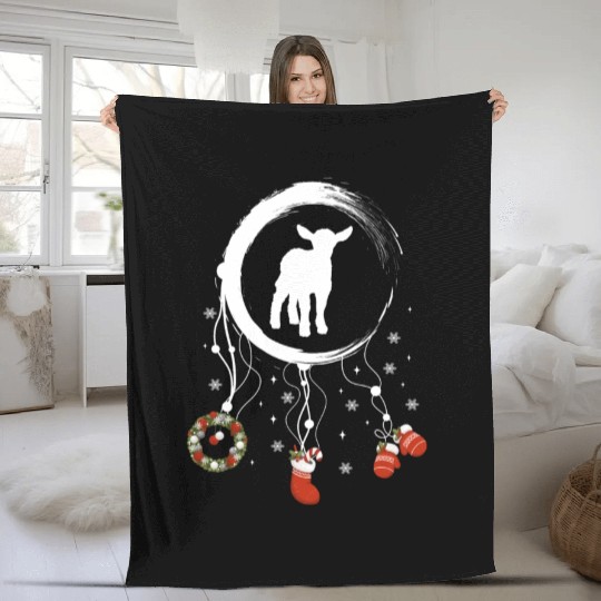 Winter dreamcatcher Christmas Lamb Fleece Blankets