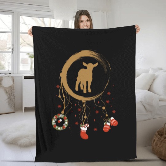 Winter dreamcatcher Christmas Lamb Fleece Blankets