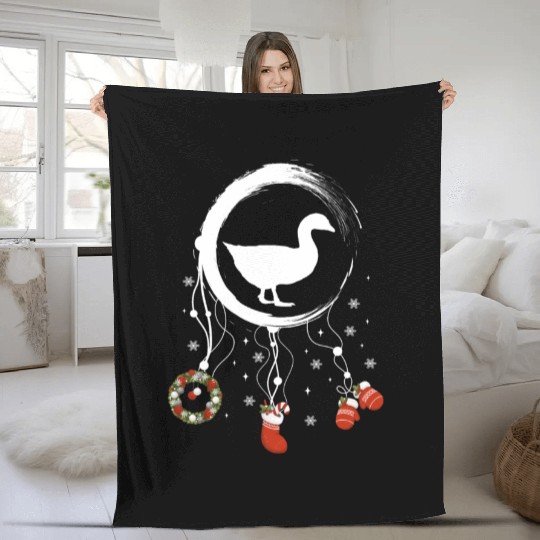 Winter dreamcatcher Christmas Duck Fleece Blankets