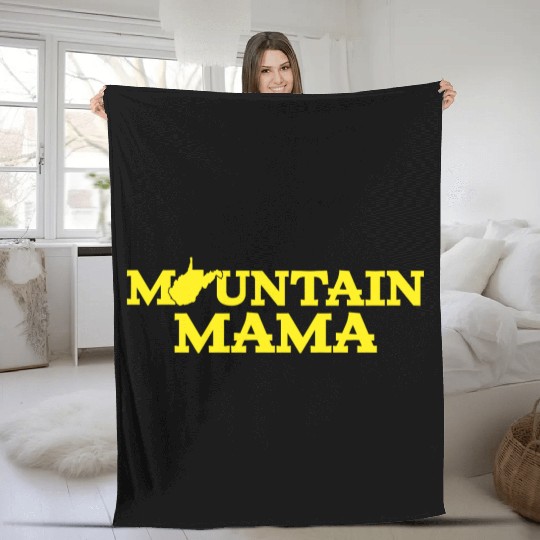 Mountain Mama Wv Blue And Gold Fleece Blankets