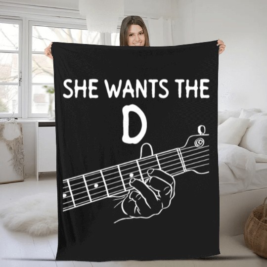 She Wants The D - Electric Guitar Guitar Player Fleece Blankets
