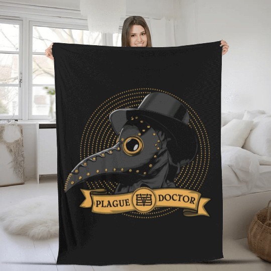 Plague Doctor Fleece Blankets
