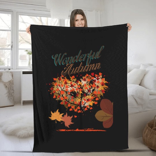 A wonderful autumn design. Fleece Blankets