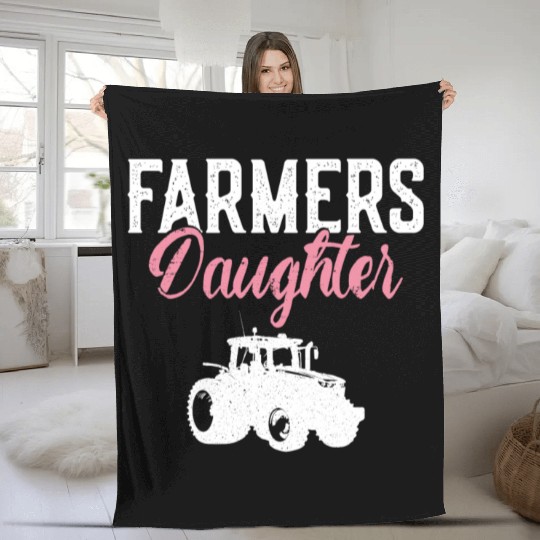 Farming Farmer Daughter Vintage Fleece Blankets