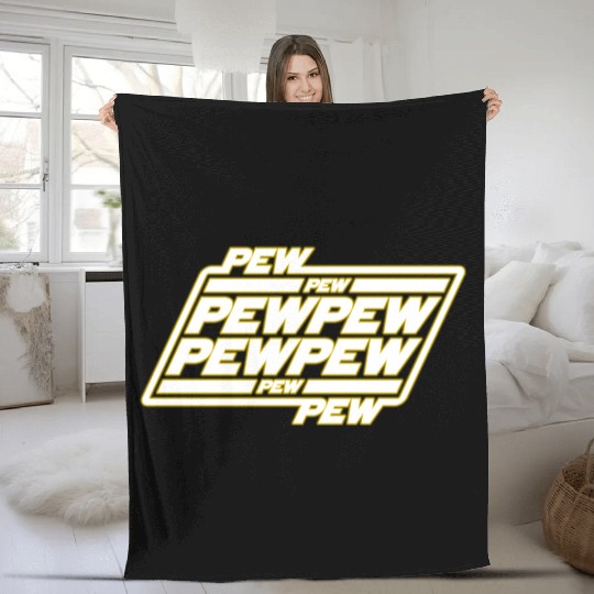 Pew Pew Pew Fleece Blankets