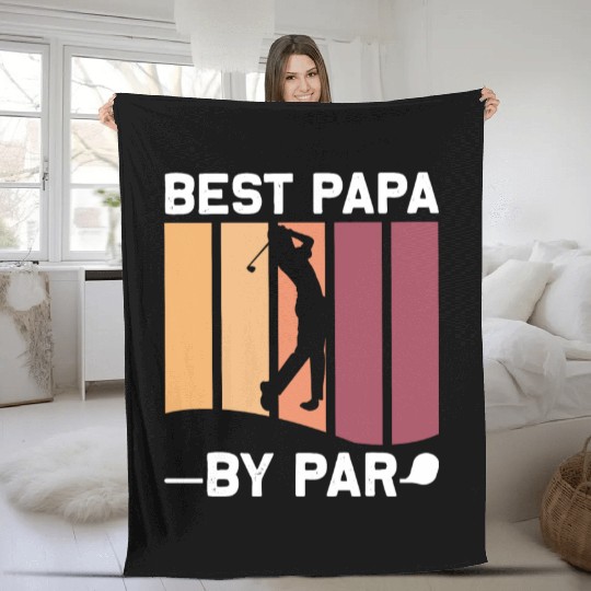 Best Papa By Par Father's Day Golf Fleece Blankets
