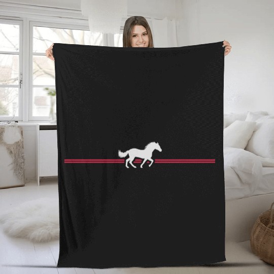 stripe line racing horse Fleece Blankets