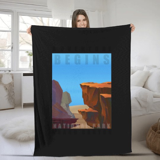 Adventure Grand Canyon cool design Fleece Blankets