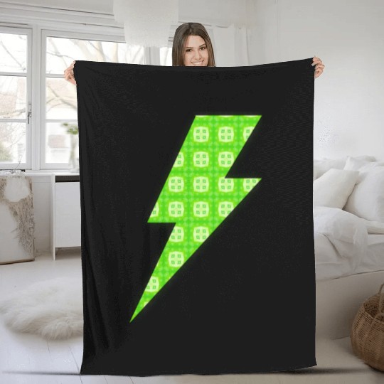 Patterned Lightning Symbol Fleece Blankets