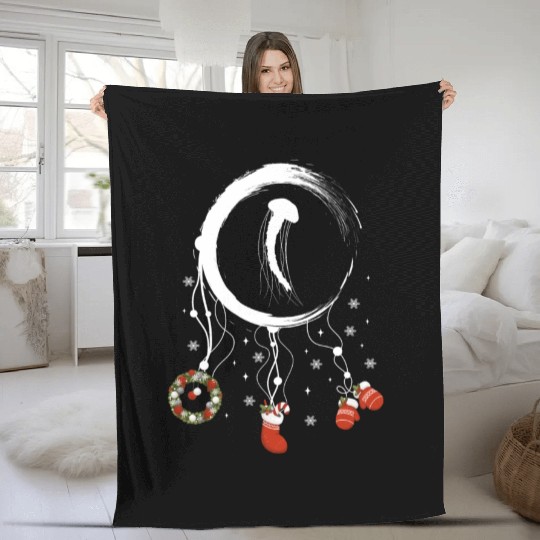 Winter dreamcatcher Christmas Jellyfish Fleece Blankets