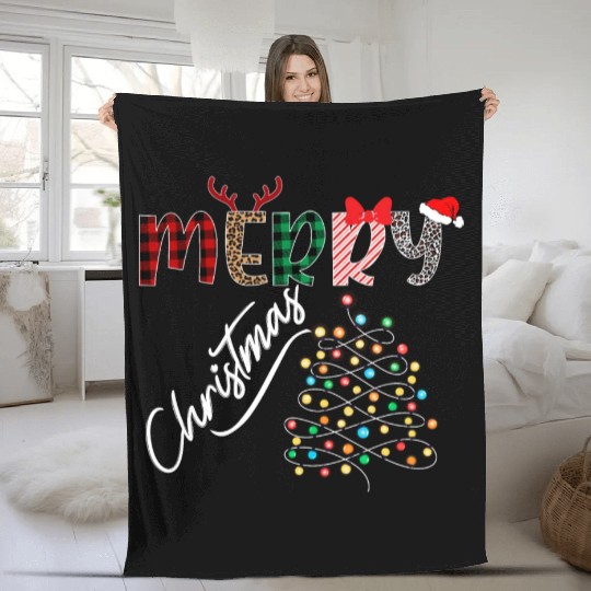 MERRY CHRISTMAS ,Christmas light Fleece Blankets