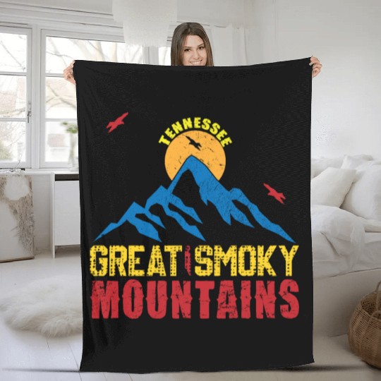 Great Smoky Mountains Tennessee Mountain Hiking Fleece Blankets