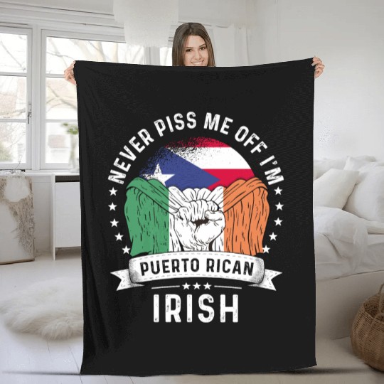 Puerto Rico Flag Ireland Grown Funny Humor Fleece Blankets