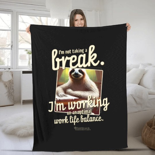 Sloth Work Life Balance Fleece Blankets