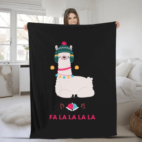 Fa La La La LLama ! Fleece Blankets