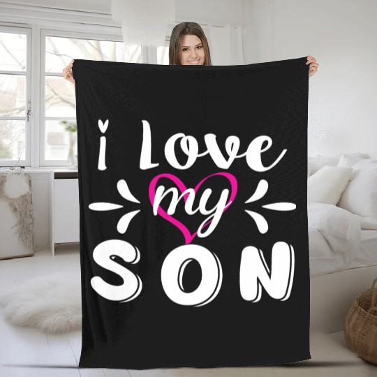 I Love My Son Fleece Blankets
