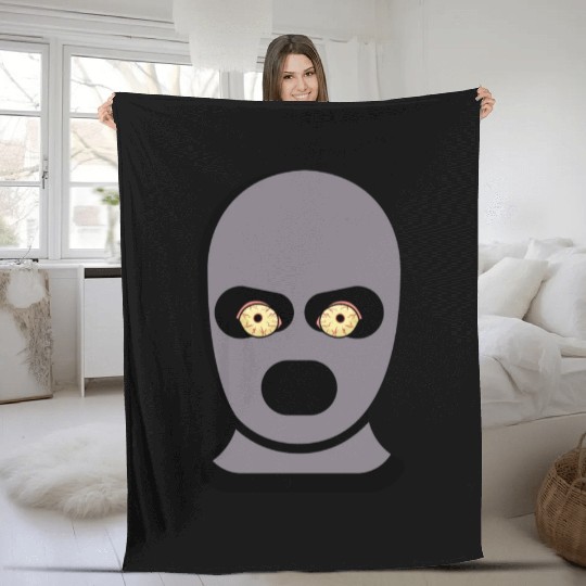grey thief ski mask Fleece Blankets