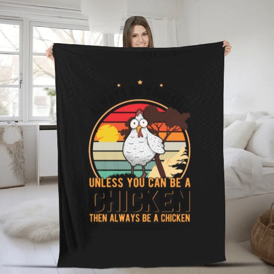 Chickens Gift Farmer Chicken Coop Fleece Blankets