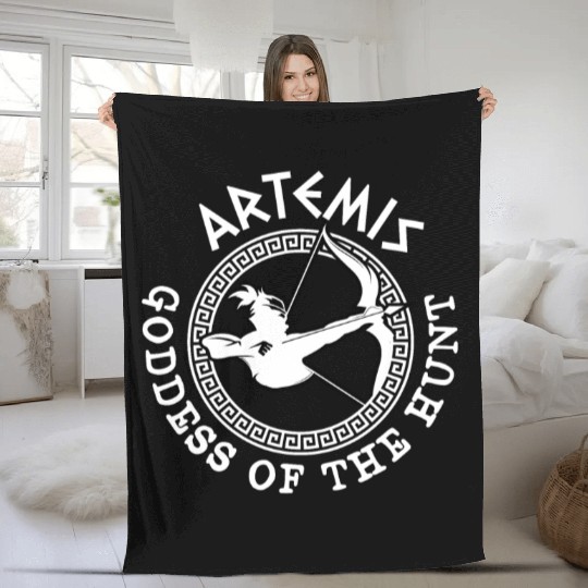 Artemis God, Greek God Fleece Blankets