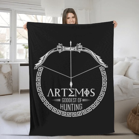 Artemis God, Greek God Fleece Blankets