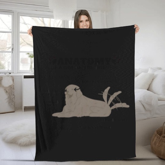 Anatomy of a Golden Retriever FunnyDog Lover Fleece Blankets
