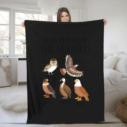 Birds of Prey Of The World Fleece Blankets
