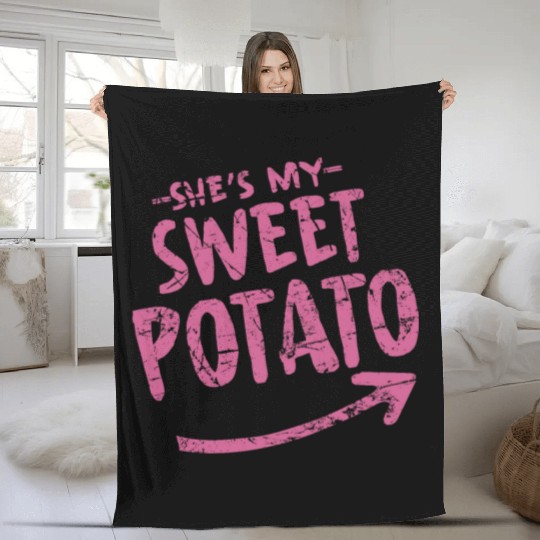she is my sweet potato Fleece Blankets
