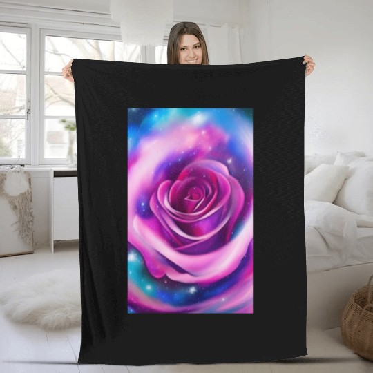 Galaxy rose Fleece Blankets