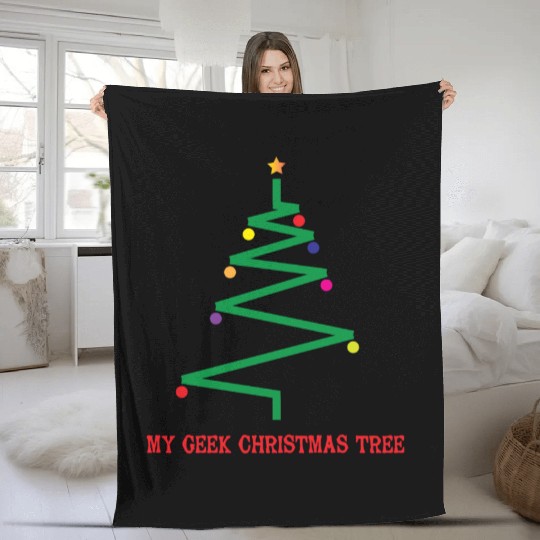 Geek Xmass Tree Fleece Blankets
